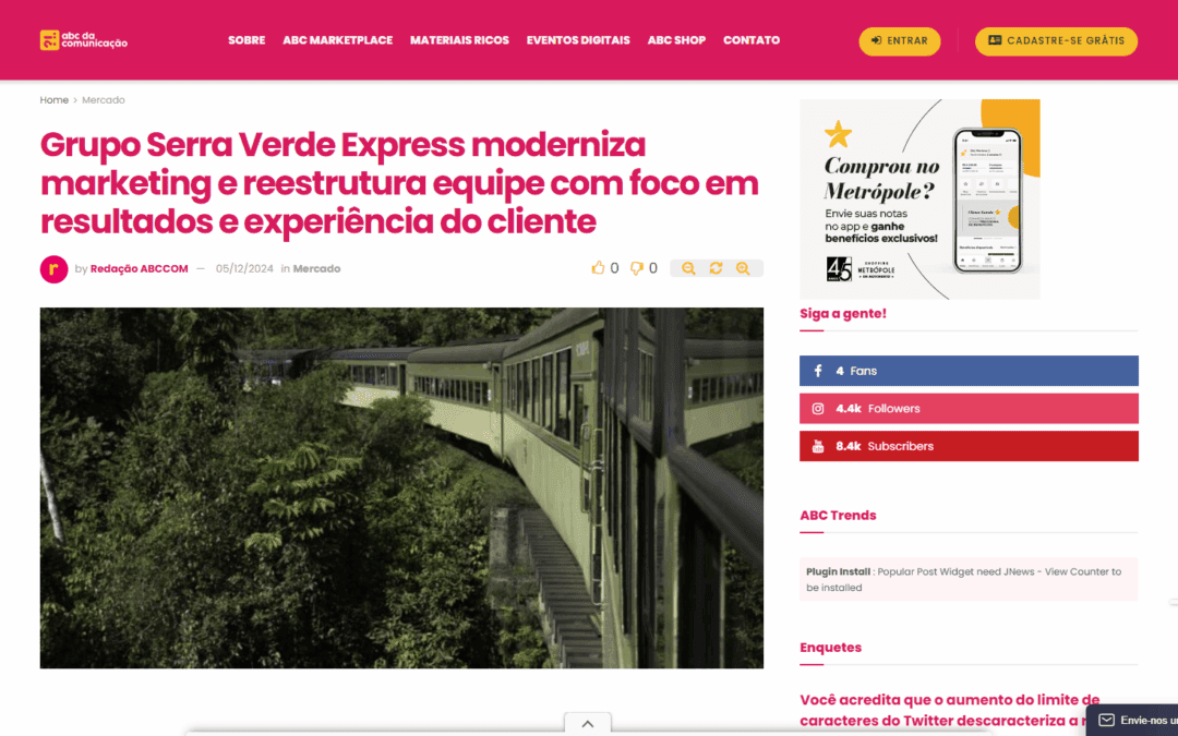 Grupo Serra Verde Express moderniza marketing e reestrutura equipe com foco em resultados e experiência do cliente
